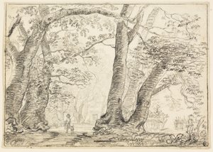 Man med hund i skogen av Thomas Gainsborough