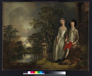 Porträtt av Heneage Lloyd och hans syster, Lucy, ca 1750