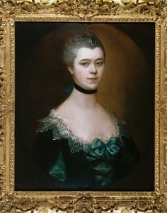 Porträtt av grevinnan av Sussex, bystlängd, i en blå klänning med svarta fasader av Thomas Gainsborough