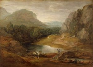 Klippigt landskap med en bro av Thomas Gainsborough