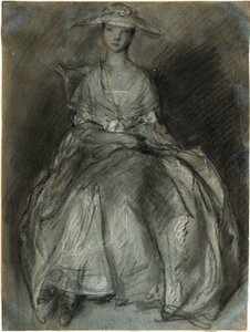 Studie av en sittande kvinna (recto); studie av en liten flicka sittande på en bänk (verso) av Thomas Gainsborough