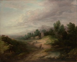 Skogsbeklädd Upland Landskap av Thomas Gainsborough