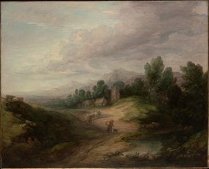 Skogklätt höglandslandskap av Thomas Gainsborough