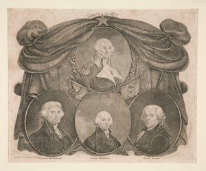 American Star, Washington, Jefferson, Madison och Adams av Thomas Gimbrede
