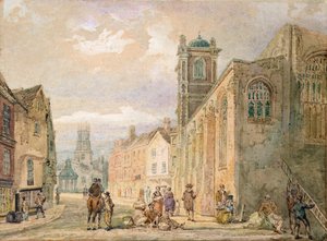 All Saints Pavement, York (penna och akvarell) av Thomas Girtin