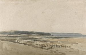 Estuary of the River Taw, Devon, ca 1801 (akvarell över penna på papper) av Thomas Girtin