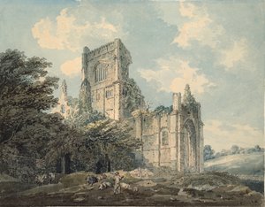 Kirkstall Abbey, Yorkshire, c1790-1802 av Thomas Girtin