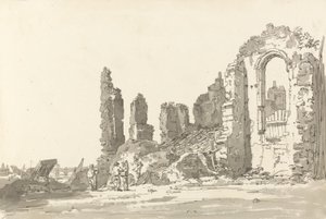 Ruinerna av Savoy Palace, London (penna och bläck med tvätt på papper) av Thomas Girtin