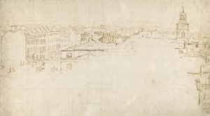 Skiss för Eidometropolis, c.1801 (bläck på papper) av Thomas Girtin