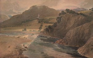 Trappstenarna på Wharfe, ovanför Bolton Abbey, Yorkshire, 1801 av Thomas Girtin