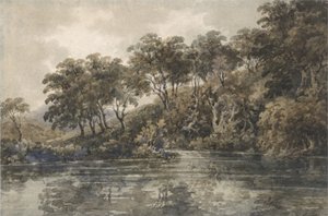 Träd och dammar nära Bromley, Kent, ca 1798 (w/c över penna med kroppsfärg på papper) av Thomas Girtin