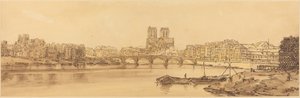 Utsikt över Pont de la Tournelle och Notre Dame från Arsnel: pl.11 av Thomas Girtin