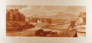 Ansicht der Stadt mit dem Louvre &c vom Pont-Marie aus gesehen