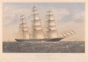 Clipper Ship Ambassador, A.1. 16 år... William Lund Esquire  others (ägare) William Walker Esquire (byggare) av Thomas Goldsworth Dutton