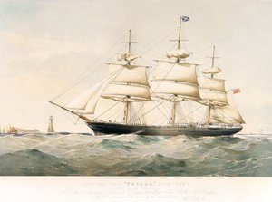 Litografi av Clipper-skeppet "Yatala av Thomas Goldsworth Dutton