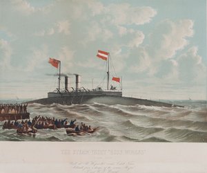 Ångbåten Ross Winan (cigarrbåt), byggd i Millwall (England). Litografi (33,1x43,4 cm), av Thomas Goldsworth Dutton (ca 1819-1891)
