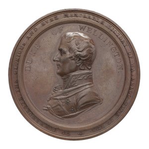 Medalj till minne av Wellington och Blücher vid Waterloo 1815 (brons)