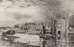 Hampton Court under Karl I:s dagar (litografi) av Thomas Hamilton Crawford