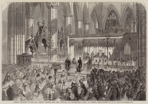 Körbröllop av pastor Arthur Thynne med Miss Kendall, i Westminster Abbey på tisdagsveckan av Thomas Harrington Wilson