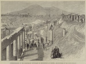 Åminnelse av artonhundraårsminnet av förstörelsen av Pompeji, utgrävningar i den nionde regionen av Thomas Harrington Wilson