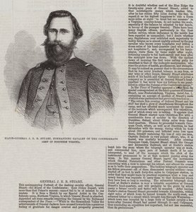 Generalmajor J E B Stuart, befälhavare för kavalleriet i den konfedererade armén i norra Virginia.