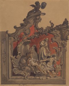 School of St. Rocco, Venedig, Studie av krökt dekoration av Thomas Hartley Cromek