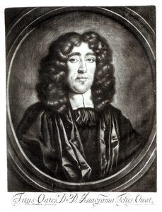 Porträtt av Titus Oates (1649-1705) graverad av R. Thompson av Thomas Hawker