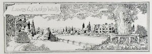 Lawns and Garden Walks, från Thomas Mawsons "The Art and Craft of Garden Making", publicerad 1900 (gravyr) (s/v foto) av Thomas Hayton Mawson