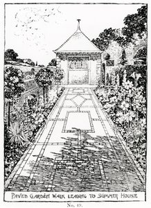 Paved Garden Walk Leading to Summer House, från Thomas Mawsons "The Art and Craft of Garden Making", publicerad 1900.