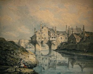 Elvet Bridge, Durham (akvarell på papper)