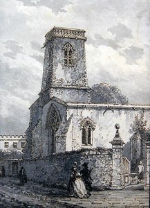 St Peter in the East Church (brunt bläck & grå tvätt) av Thomas Hearne