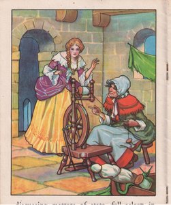 Sovande vid spinnrocken (litografi) av Thomas Heath Robinson