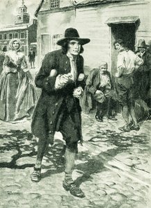 Benjamin Franklin anländer till Philadelphia (litografi) av Thomas Heath Robinson