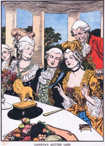 Canovas smörlejon (färglitografi) av Thomas Heath Robinson
