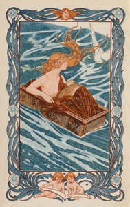 Danae och Perseus (färglitografi)