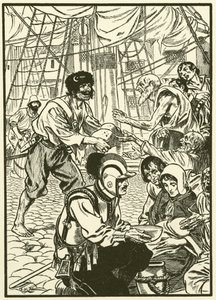 Att mata de hungriga medborgarna (gravyr) av Thomas Heath Robinson