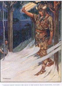 Skimrande vitt genom mörkret (litografi) av Thomas Heath Robinson
