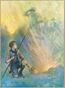 Heroes of the Past, illustration från "Newnes Pictorial Book of Knowledge" (färglitografi)