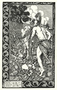 Jason och de fräcka tjurarna (litografi) av Thomas Heath Robinson
