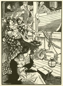 Räddning av kvinnor och barn (gravyr) av Thomas Heath Robinson