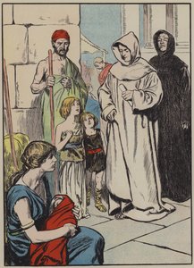 De engelska fångarna i Rom (färglitografi) av Thomas Heath Robinson
