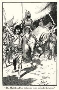 "Mahdi och hans anhängare var fantastiska krigare" (litografi) av Thomas Heath Robinson
