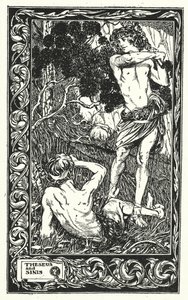 Theseus och Sinis (litografi) av Thomas Heath Robinson
