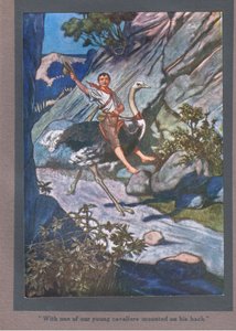 Med en av våra unga kavaljerer på ryggen (färglitografi) av Thomas Heath Robinson