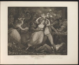 Dissolut piga som har roligt på en pub Plåt 7. The Wanton frossar med sina följeslagare (titel på objekt) Virtue and Debauchery (serietitel) Diligence & Dissipation (serietitel på objekt)