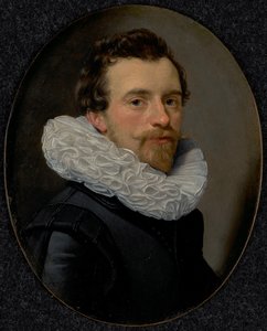 Porträtt av en ung man med en manschett av Thomas Hendricksz. de Keyser