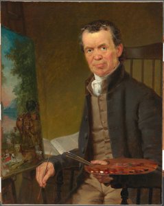 Porträtt av Edward Hicks som målar det fredliga kungariket av Thomas Hicks