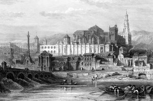 Stor moské och inkvisitionens fängelsehåla, Cordoba, Spanien, 1800-talet.