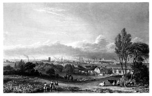 Utsikt över Manchester, 1844.
