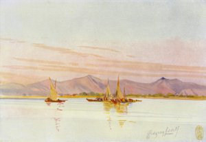 Nära Canton, fiskebåtar på Pearl River av Thomas Hodgson Liddell
